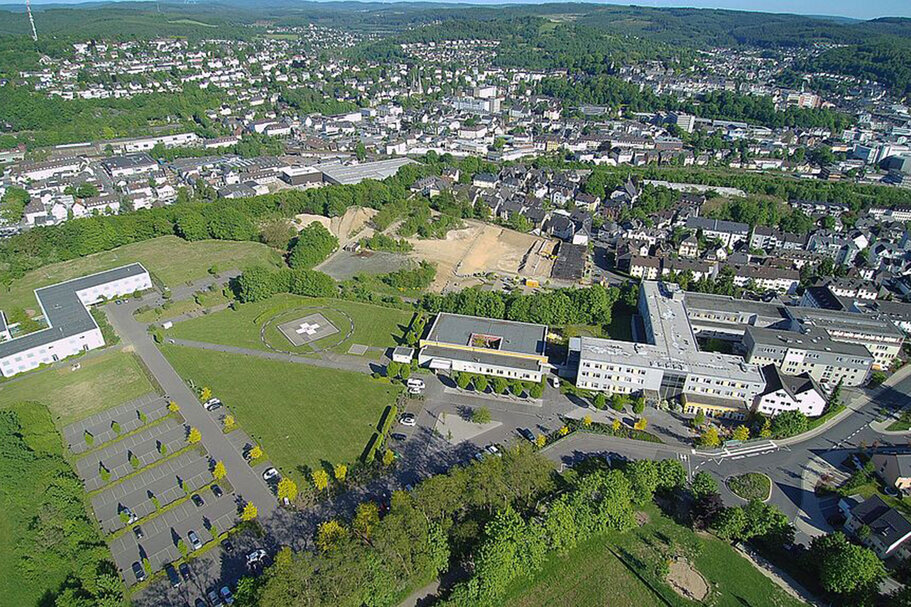 Luftbild von Wellersberg Siegen und Kinderklinik