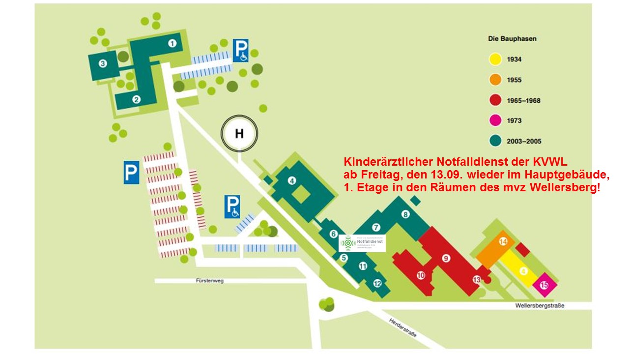 Lageplan vom kinderärztlichen Notdienst